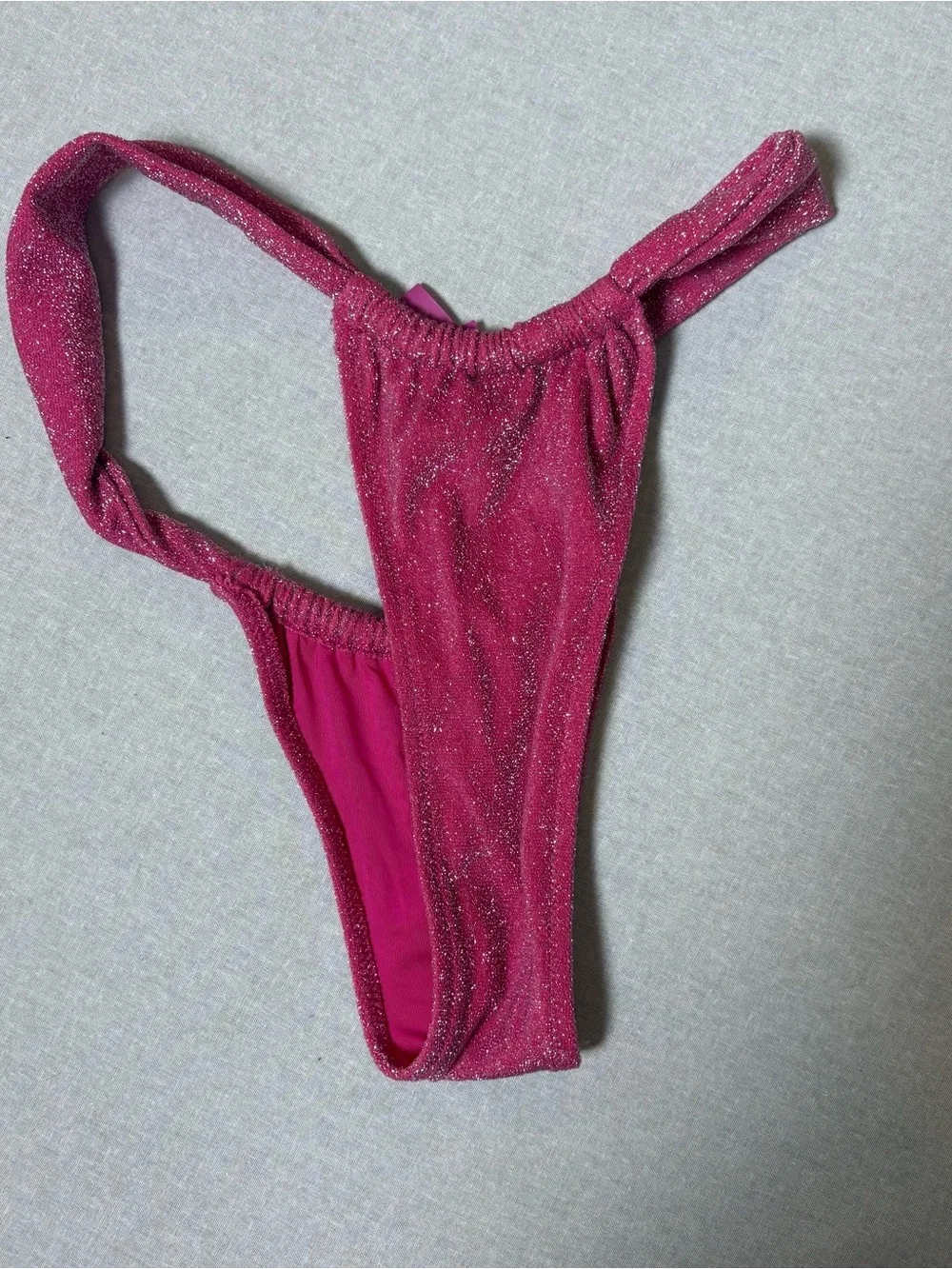 SKIMS swim Glitter Swim thong Bikini bottom Magenta size medium